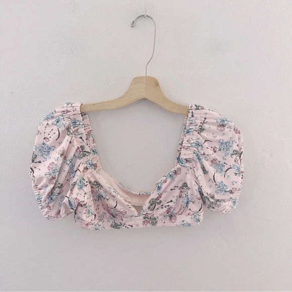WeWoreWhat Revolve Moe Bikini Top Evening Sand Floral Swim Suit - Picture 2 of 9